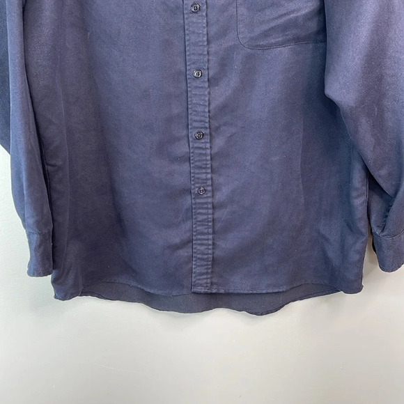 VINTAGE 90s Retreat Men’s Navy Blue Chamois  Microfibre Boxy Shirt Size M 15.5 - Picture 5 of 13